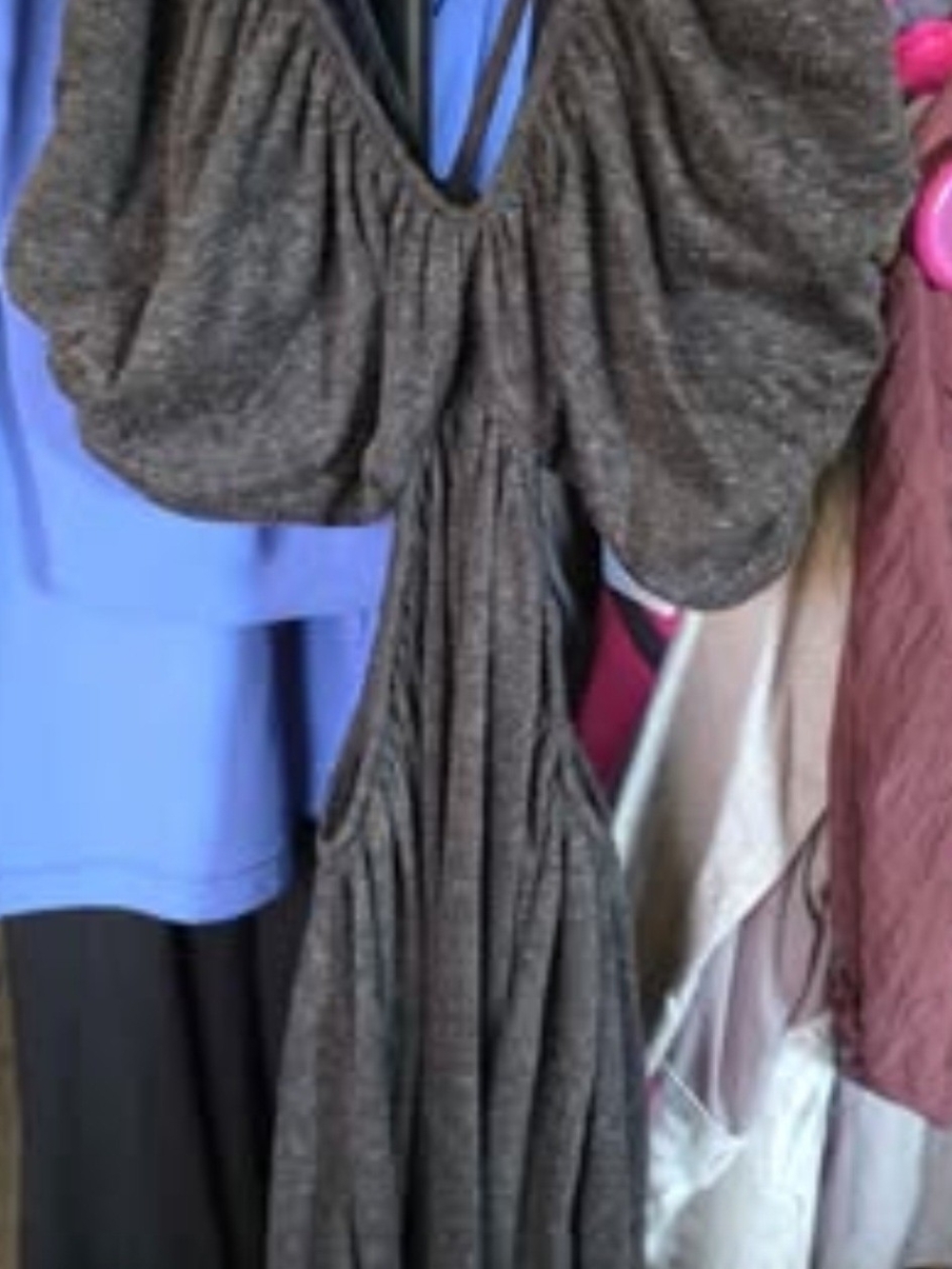 Free People Charcoal Gray Draped Sleeveless Top